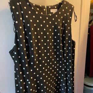 Calvin Kline poka dot black white dress size 18w